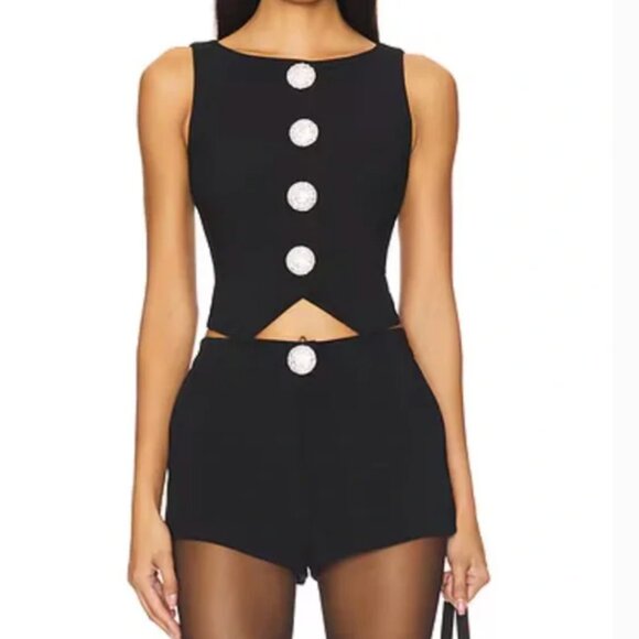 Majorelle | Hadlee Top + shorts in Black - Picture 1 of 2